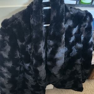 Faux fur black coat